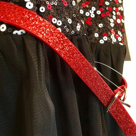 Kids Special Occasion Black Sequin Ruffle Dress - Picture 5 of 10